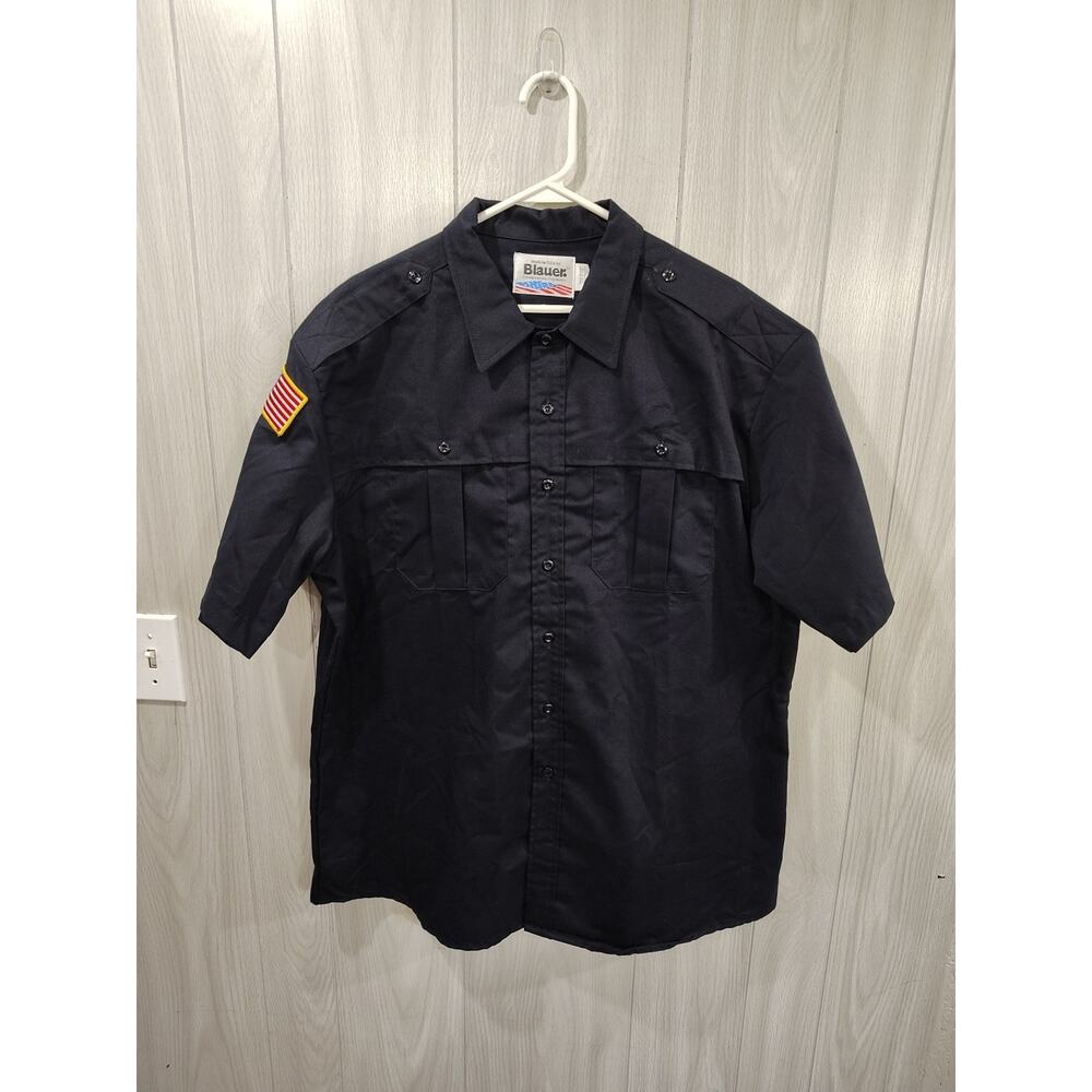 Men's Blauer Black Uniform Shirt Size XL Lot Of 3 Flag Patch Utility Work